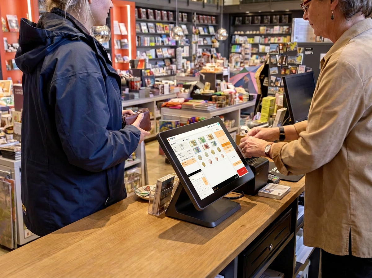 Verkauf in einem Museumsshop
